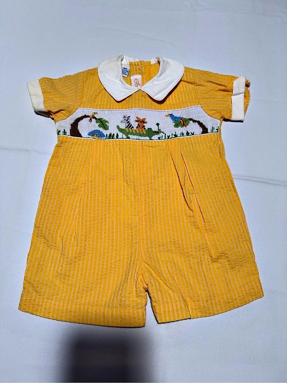 Anavini Baby Romper Striped Yellow & White Size 18M